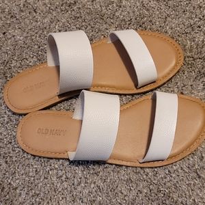 White slip-on sandal